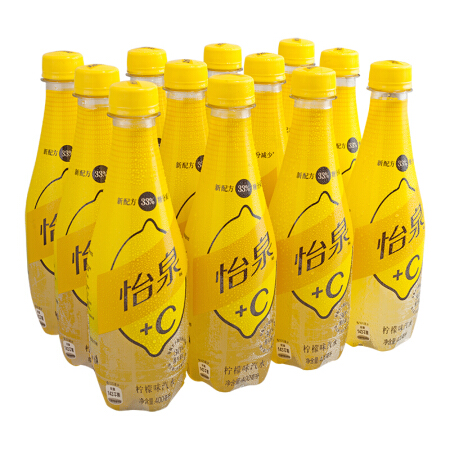 百亿补贴：Schweppes 怡泉 +C柠檬味汽水400ml*12瓶碳酸饮料汽水饮料夏季饮品整