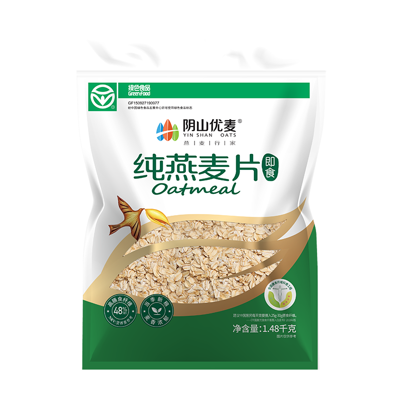 plus会员：阴山 优麦纯燕麦片 1480g*1袋 40.54元（合13.51元/件）