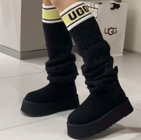 史低！UGG 针织‮筒高‬靴 4折 $112.47（约810元）