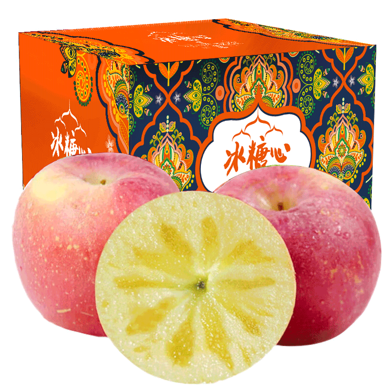 阿克苏苹果 AKSU AKESU APPLE 阿克苏苹果 新疆冰糖心苹果 带箱10斤80-90mm 大果 35.