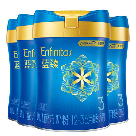 Enfinitas 蓝臻 美赞臣蓝臻 幼儿配方奶粉 3段（12-36月）820g*4箱装 1998元