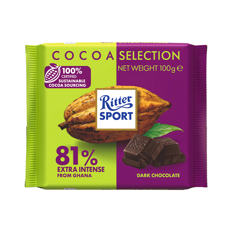 Ritter SPORT 瑞特斯波德 加纳81﹪黑巧 100g*8件 51.88元合6.49元/件