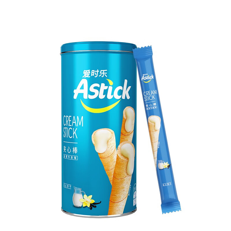 AStick 爱时乐 夹心棒注心饼干蛋卷330g罐 7.45元（需买2件，需用券）