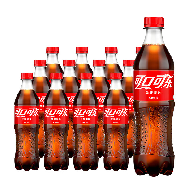 Plus会员:可口可乐 Coca-Cola 碳酸汽水饮料 可乐500ML*12瓶(含糖) 24.63元包邮（需