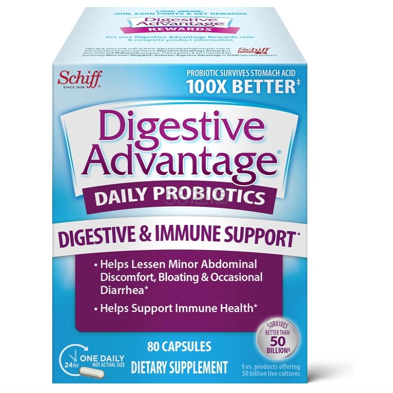 【含税直邮】Schiff Digestive Advantage 日常成人益生菌胶囊 80粒