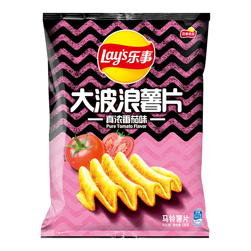 Lay's 乐事 大波浪 马铃薯片 真浓番茄味 135g 10.8元