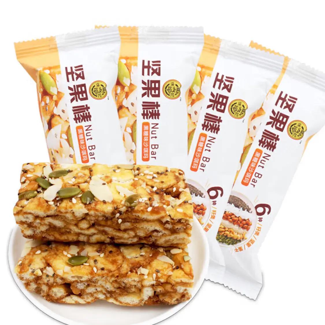 plus会员:徐福记 原味坚果棒沙琪玛 约200g*6件 23.58元（需领券，合3.93元/件）