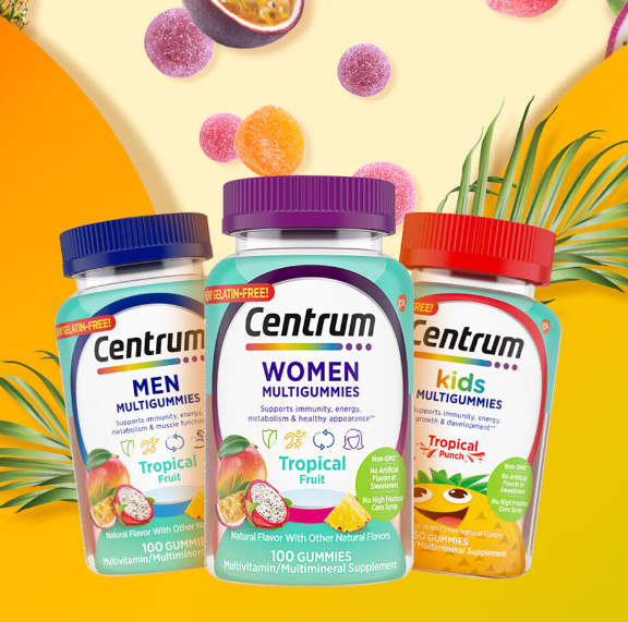 Centrum 善存 海外男士多种矿物质复合维生素软糖维生素C100粒 ￥85.05