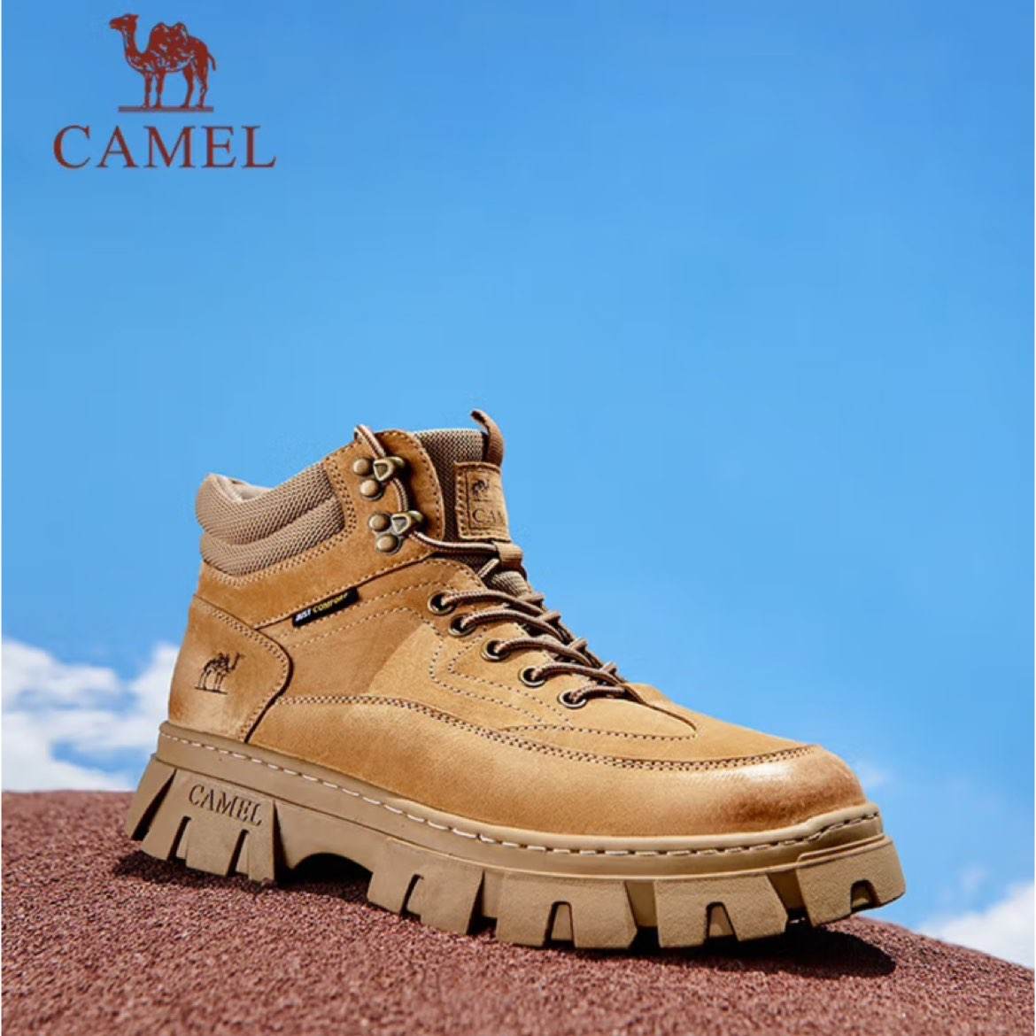 骆驼（CAMEL）工装马丁靴男时尚高帮城市轻户外大黄靴 224.31元