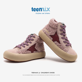 TEENMIX 天美意 儿童加绒加厚保暖鞋 紫色 34 ￥119