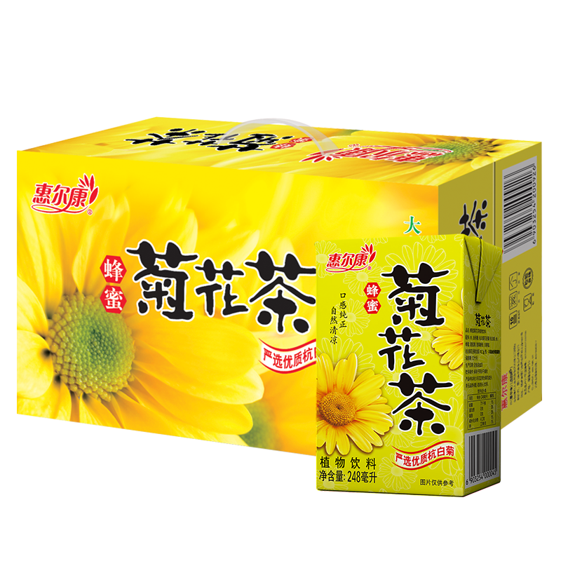 PLUS会员，需首购:惠尔康 茶饮料 蜂蜜菊花茶248ml*24盒 *2件 30.76元包邮（需领