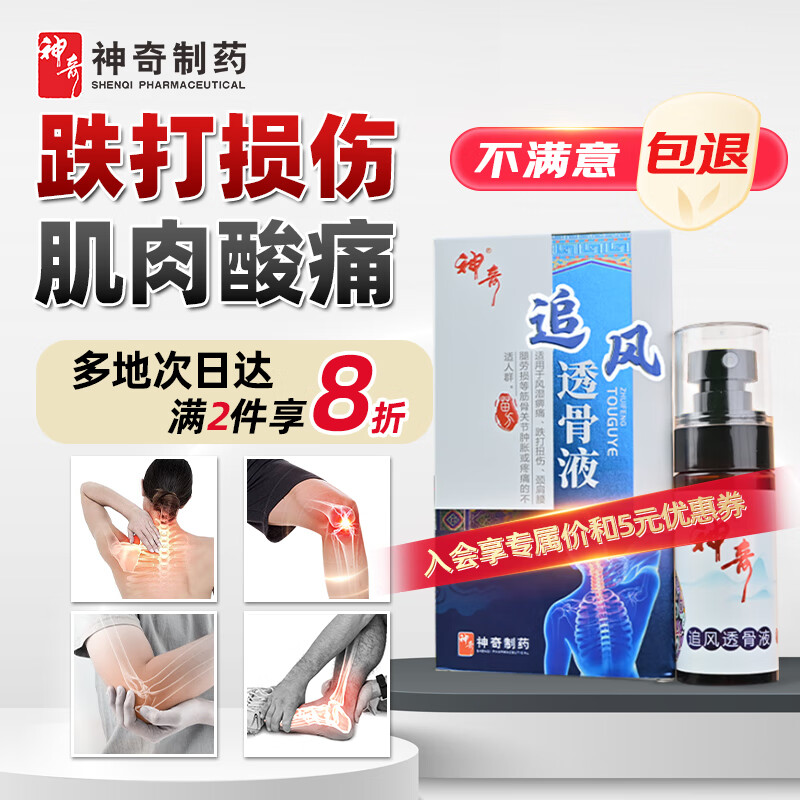 shenqi 神奇 跌打损伤 肩周炎 腰肌劳损 透骨液 50ml 38.4元