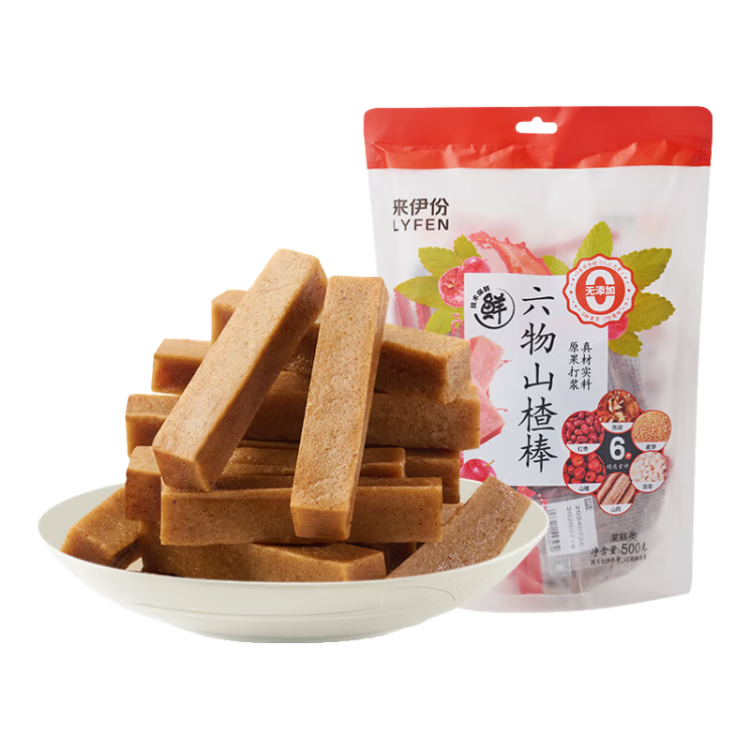 来伊份 六物山楂条500g 16.9元自营包邮