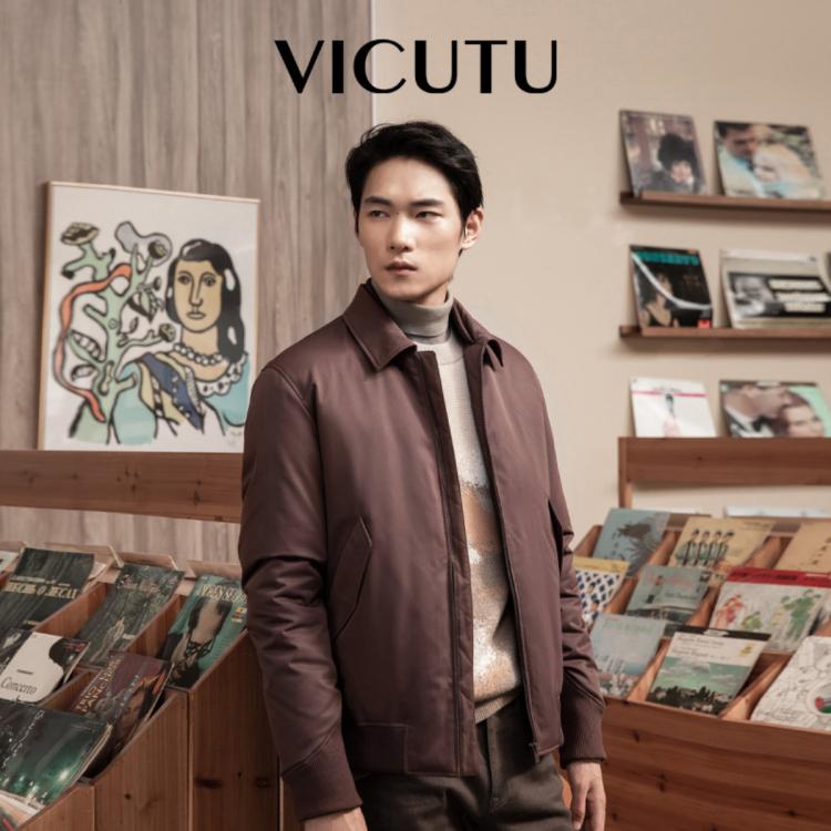 限尺码：威可多 男士羽绒服冬季舒暖御寒时尚翻领商务休闲百搭短款鹅绒服