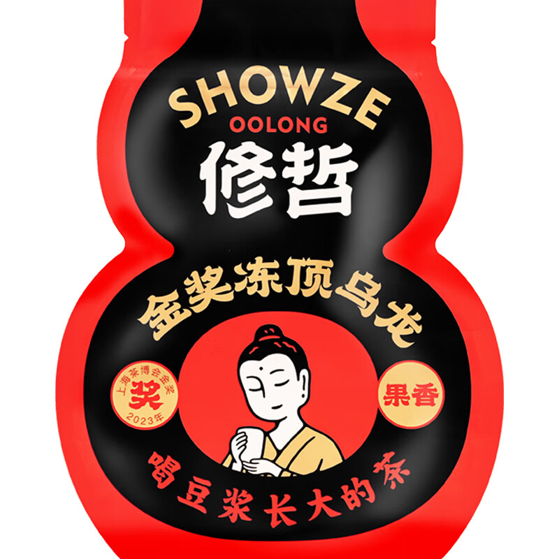 SHOWZE 修哲 冻顶乌龙台湾高山茶无农残果香葫芦袋装128g中秋 84.45元（需买2件