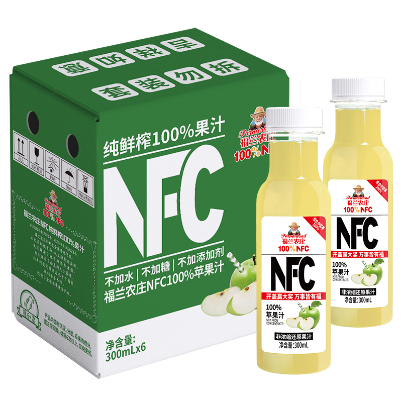 福兰农庄 Farmerland NFC苹果汁300ml*6瓶 18.91元（需用券）