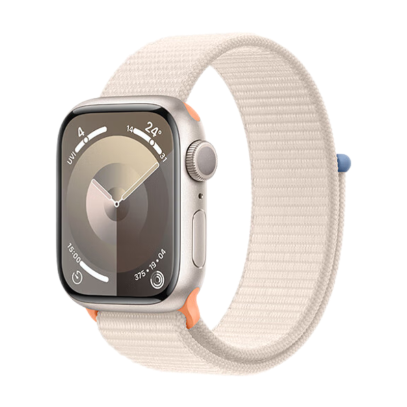 PLUS会员：Apple 苹果 Watch Series 9 智能手表 GPS款 41mm 星光色 回环式运动表带 22