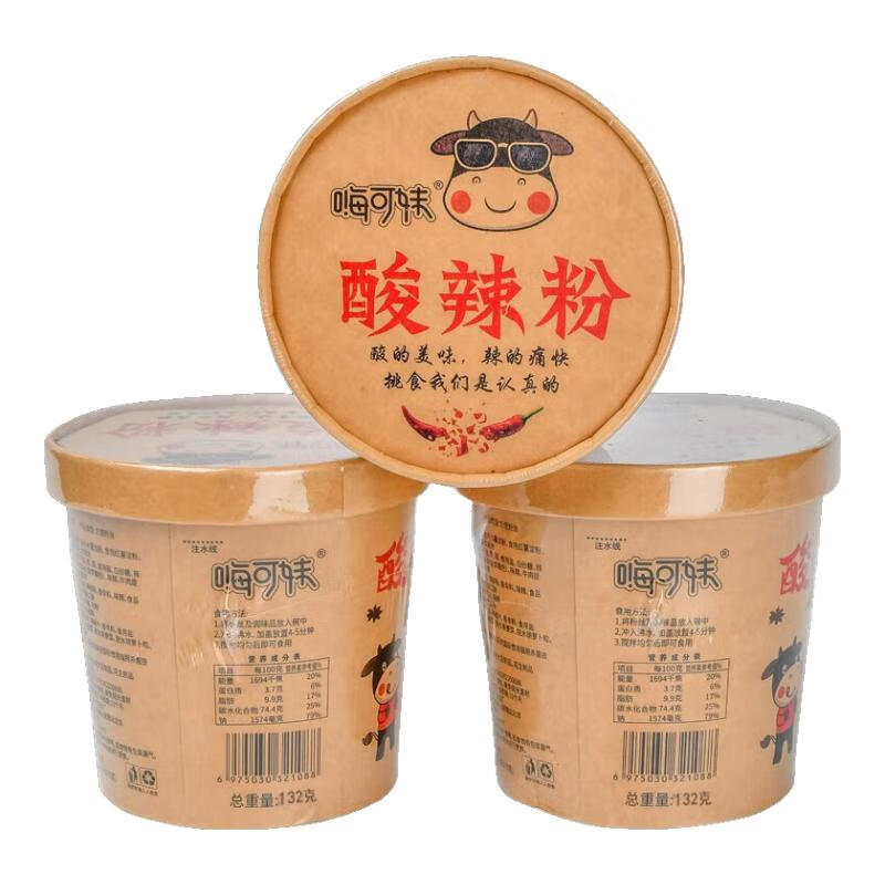 嗨可妹 快餐速食 酸辣粉 132g*6桶 11.7元（需用券）