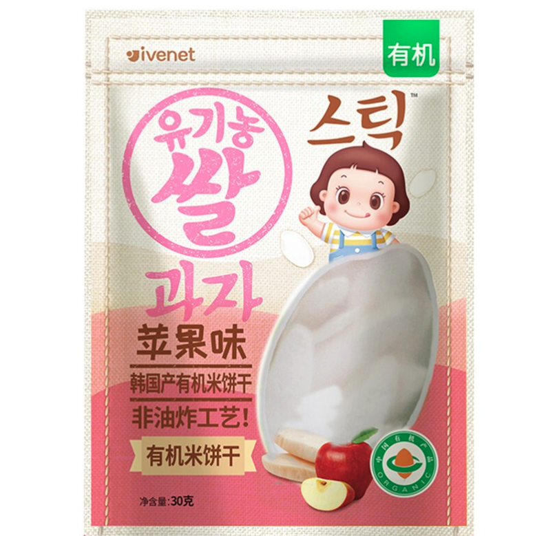 ivenet 艾唯倪 有机米饼干 国行版 苹果味 30g 27.3元