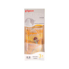 PLUS会员：Pigeon 贝亲 自然实感第3代FUN系列 AA210 玻璃彩绘奶瓶 240ml 麦田 M 3月