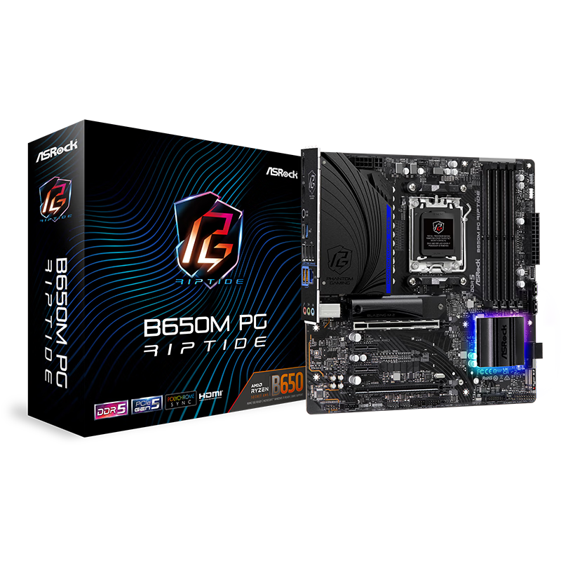 PLUS会员：华擎（ASRock）B650M PG Riptide 黑潮风暴 主板 DDR5 993.51元包邮