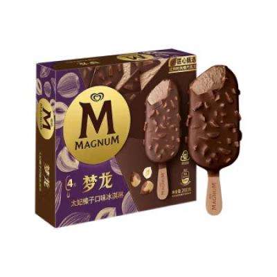 需入会、PLUS会员：MAGNUM 梦龙 和路雪 太妃榛子口味 冰淇淋家庭装 65g*4支 雪