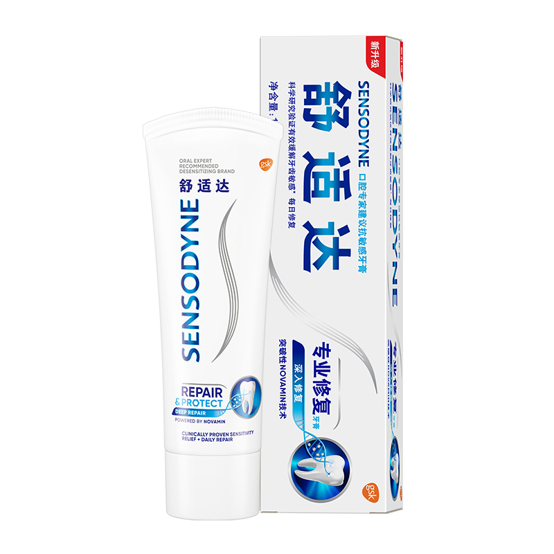 SENSODYNE 舒适达 专业修复 90g 抗敏感牙膏成人含氟Novamin技术脱敏去牙渍正 21.2