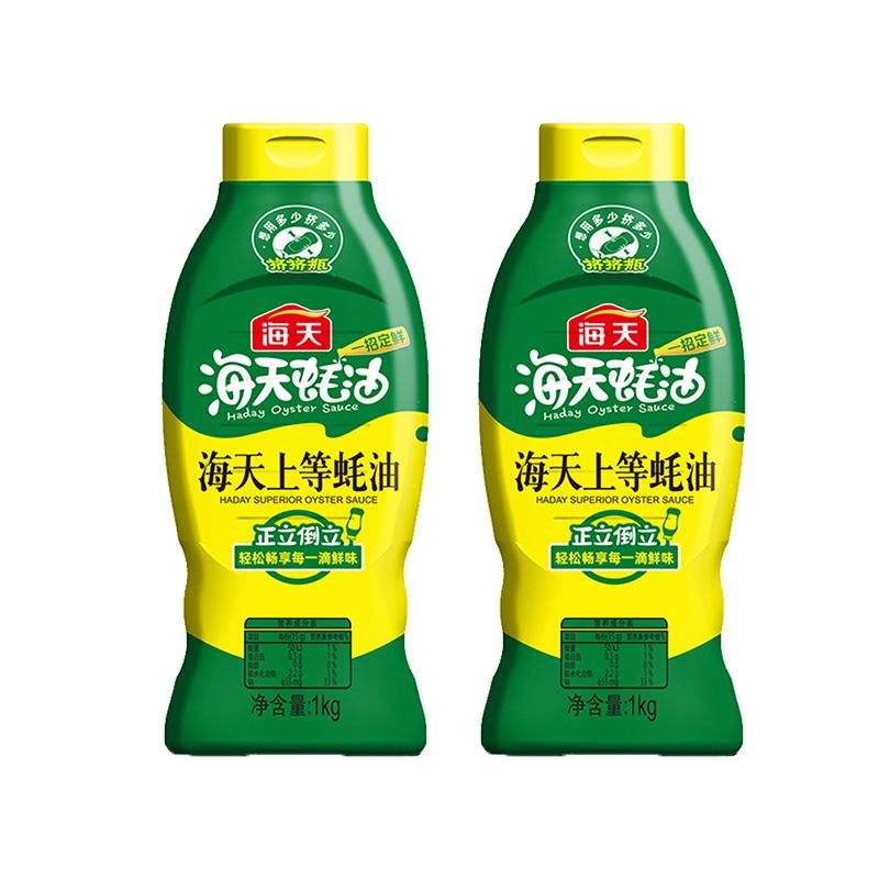 海天 上等蚝油 家用挤挤装 1kg 18.09元（合9.04元/件）