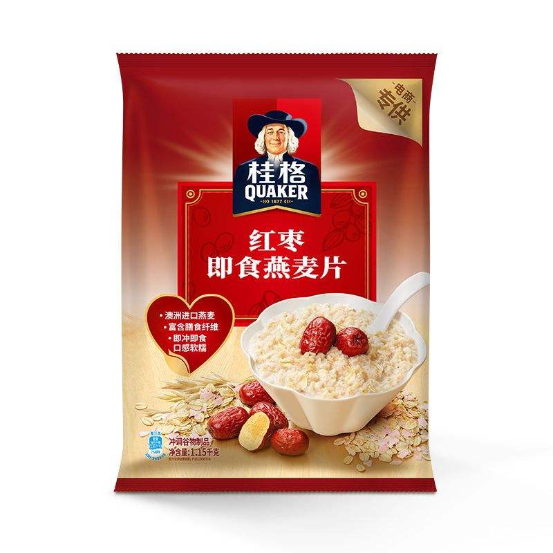 拼多多百亿补贴: 桂格 红枣即食燕麦片 1.15kg*2件 17.52元（合8.76元/件）包邮