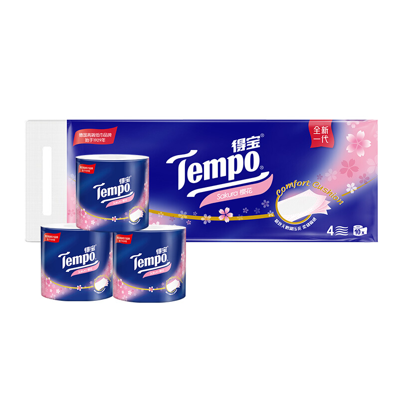 Tempo 得宝 卷纸 樱花香味 4层160g10卷 30.92元