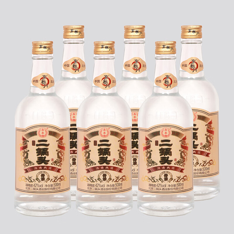 永丰牌 北京二锅头 白酒 整箱 清香型 42度 500mL 6瓶 87.21元（需领券）