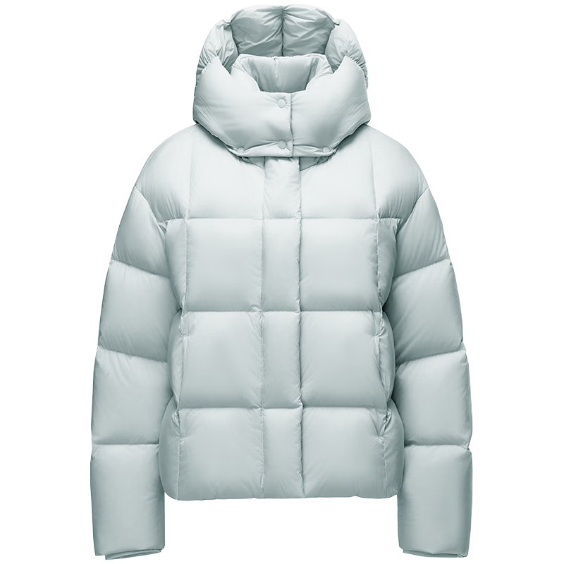 坦博尔 泡芙短款可脱卸帽羽绒服女冬季面包服保暖外套520D 泡芙蓝 M (165) 589