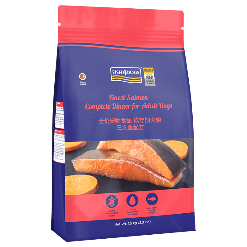 Fish4Dogs FINEST系列 三文鱼全犬成犬狗粮 1.5kg 95元（需用券）