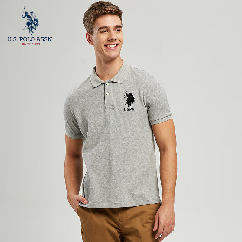 U.S. POLO ASSN. USPOLO男短袖polo衫商务休闲夏季男装纯棉亲肤吸汗时尚简约上衣