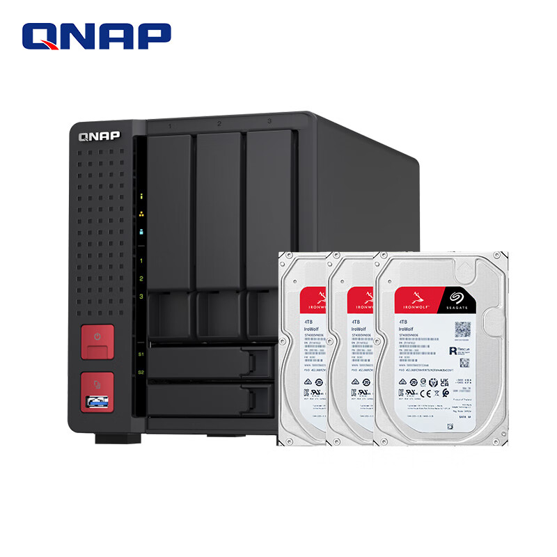 QNAP 威联通 TS-564 五盘位NAS (N5105、8GB）+酷狼4T*3 3959元包邮（双重优惠）