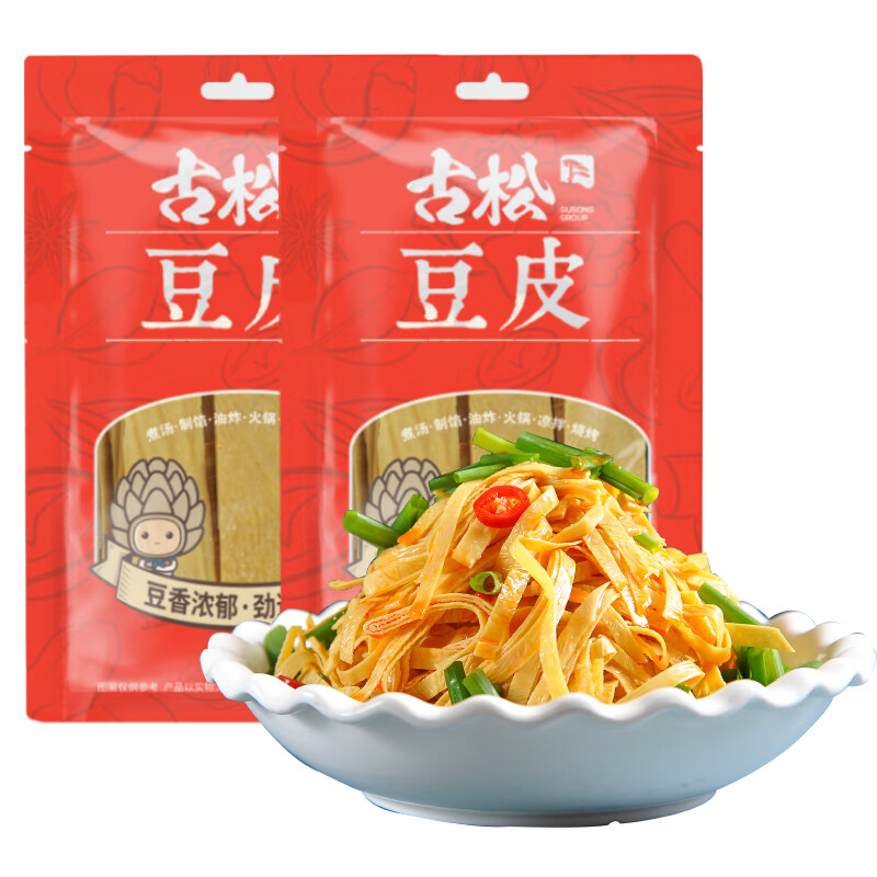 Gusong 古松食品 干豆腐皮 110g*2袋 7.9元包邮（双重优惠）