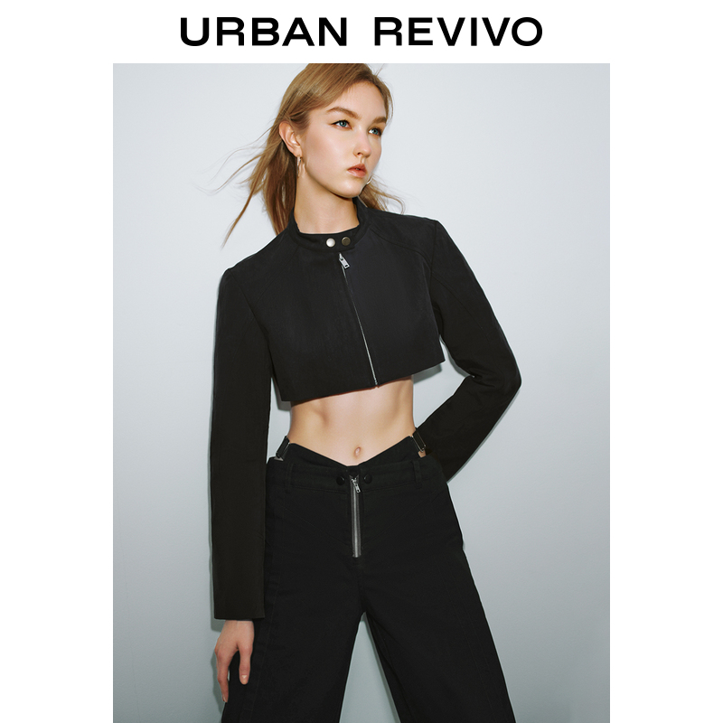 URBAN REVIVO UR2024秋季新款女装潮流酷飒休闲拉链短款外套UYV140004 199元