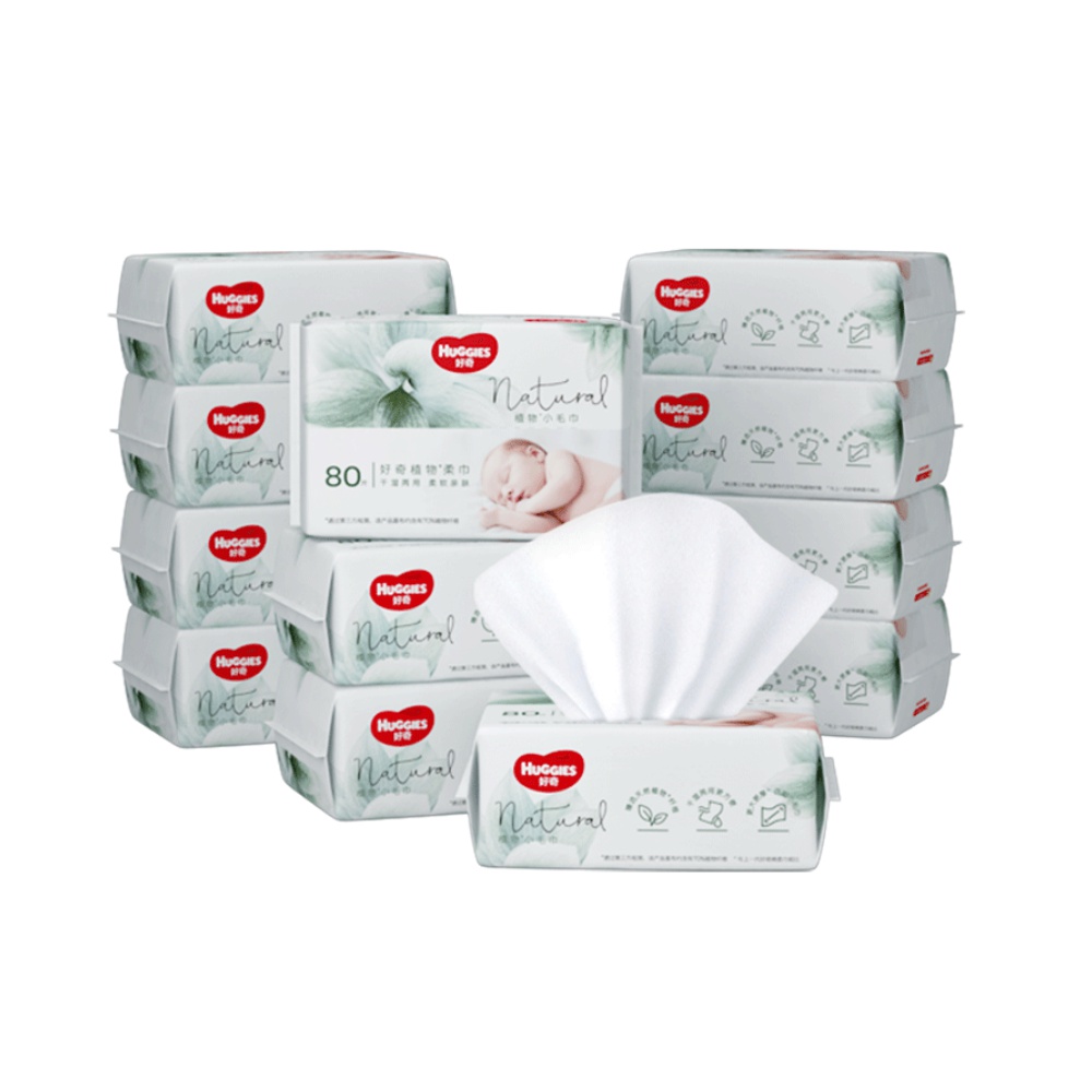 88VIP：HUGGIES 好奇 超高端小森林柔巾80抽12包干湿两用婴儿柔巾 84.55元