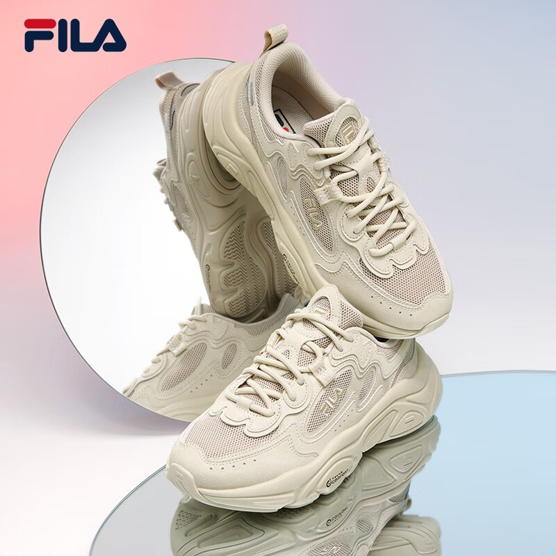 移动端：FILA 斐乐 官方MARS 1S+女鞋复古运动鞋新款跑步鞋火星鞋 燕麦色-OM 37.