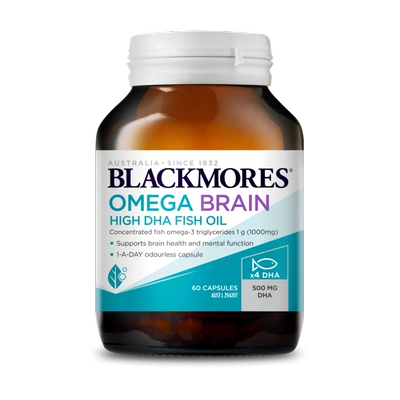 BLACKMORES 澳佳宝 深海脑铂金DHA鱼油omega3软胶囊澳洲保健品四倍60粒*1瓶 59元包