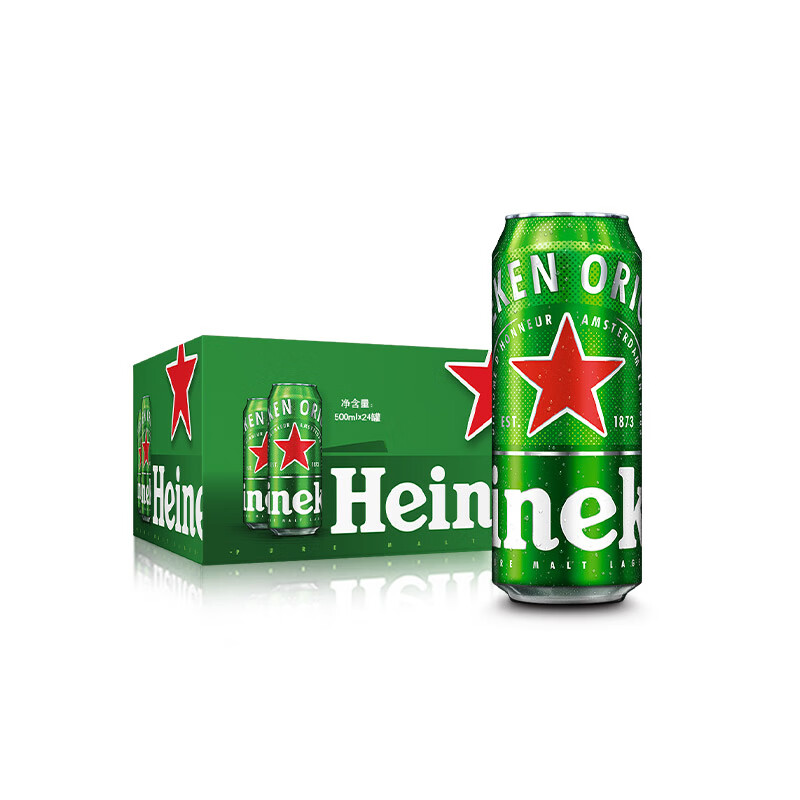 Heineken 喜力 经典啤酒 500ml*24+红爵啤酒 330ml*6 169元