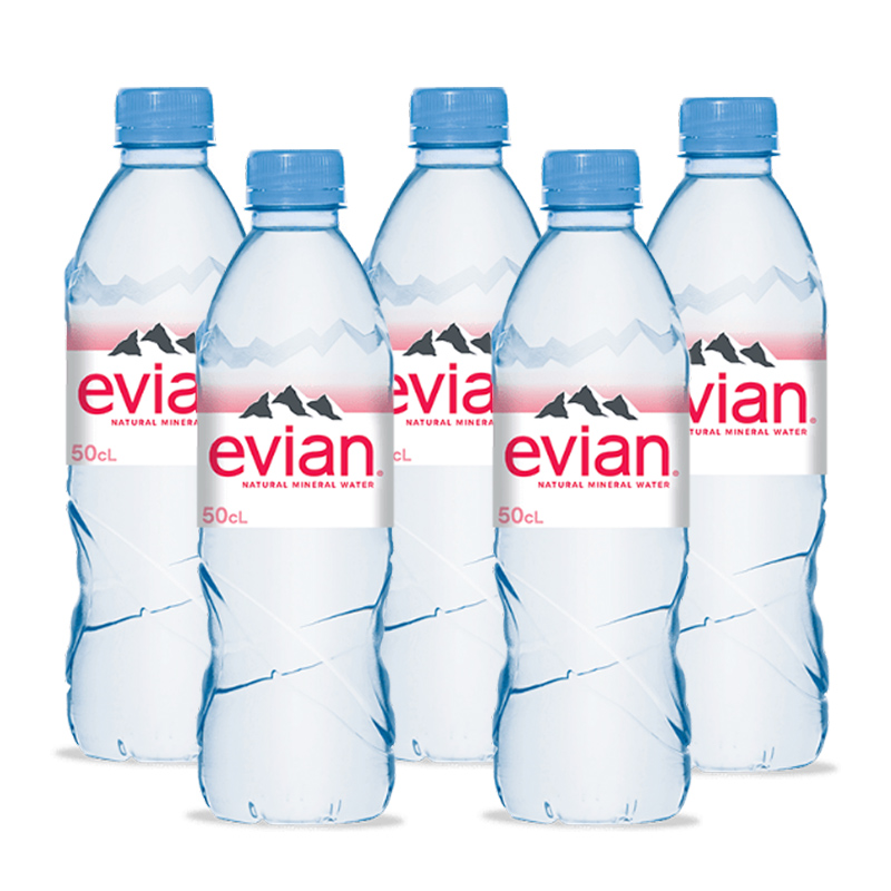 evian 依云 法国进口evian依云弱碱性饮用天然矿泉水330ml/500ml*24整箱 25.11元