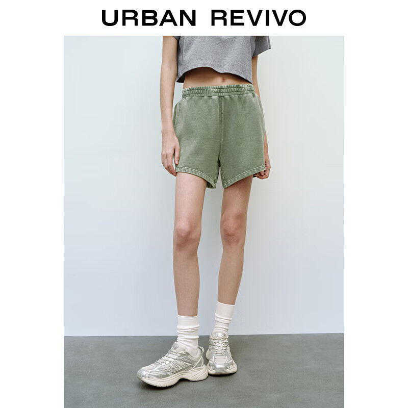 URBAN REVIVO UR2024夏季新款女装潮流百搭松紧腰插袋薄款短裤UWV640055 139元（需