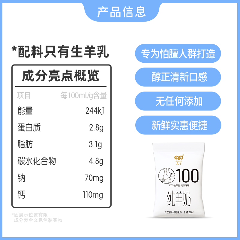 others 其他 九羊纯羊奶180ml*14袋 75.4元（需用券）