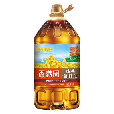 88VIP：香满园 黄金珍鲜非转基因纯香菜籽油5L*4 208.9元，合每桶52.22元