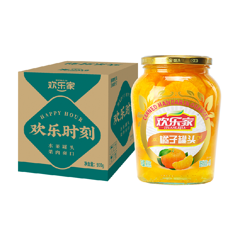 HUANLEJIA 欢乐家 糖水橘子罐头 900g ￥9.4