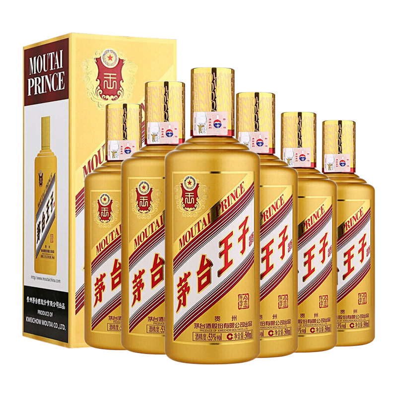 88VIP：MOUTAI 茅台 王子酒 金王子 53%vol 酱香型白酒 500ml*6瓶 1282.5元