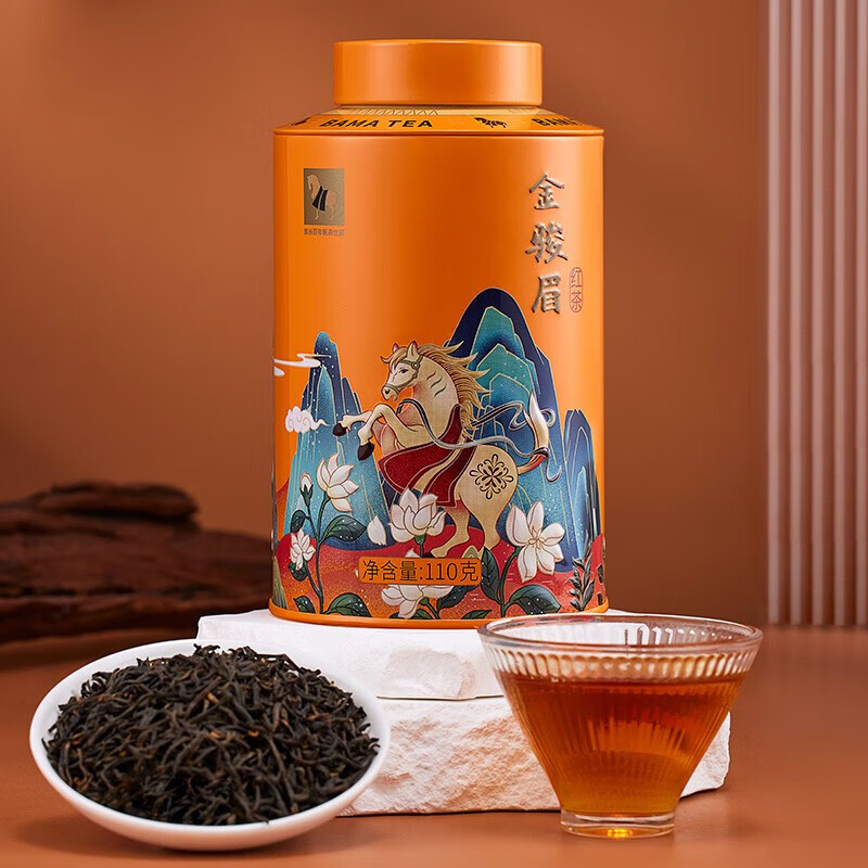 plus会员:八马茶业 特级 武夷山红茶 金骏眉 欢腾 茶叶 110g/罐 赠同款 70.02元