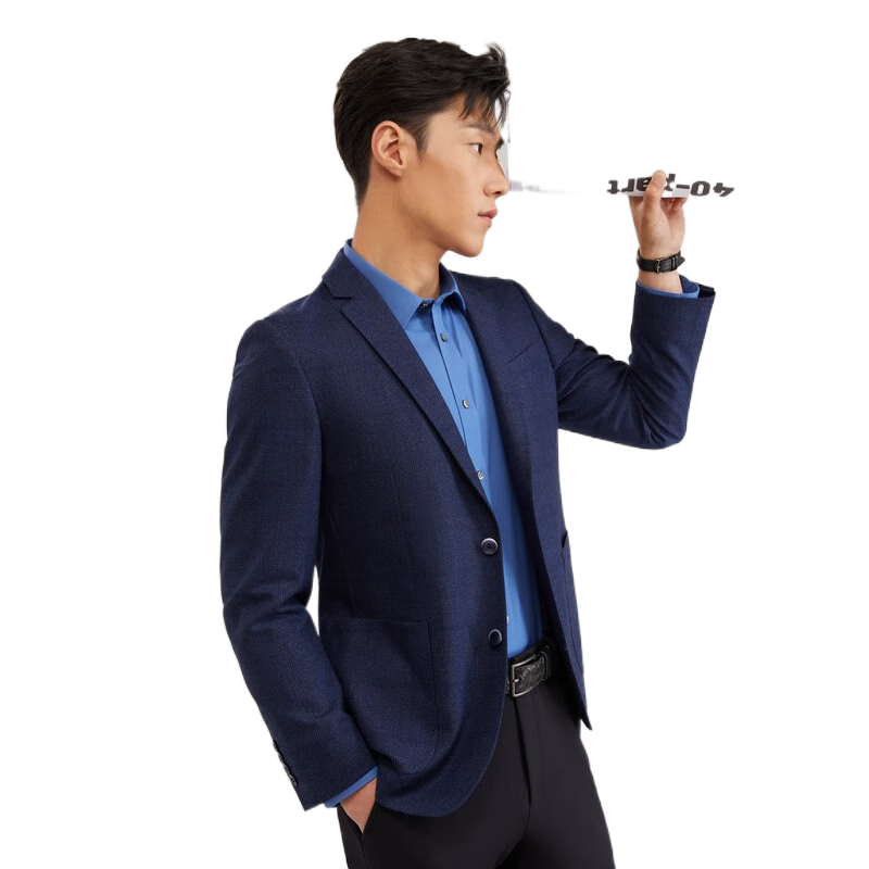 PLUS會員：YOUNGOR 雅戈爾 羊毛混紡單西男 一粒單排扣修身版休閑西服 VXXX215103