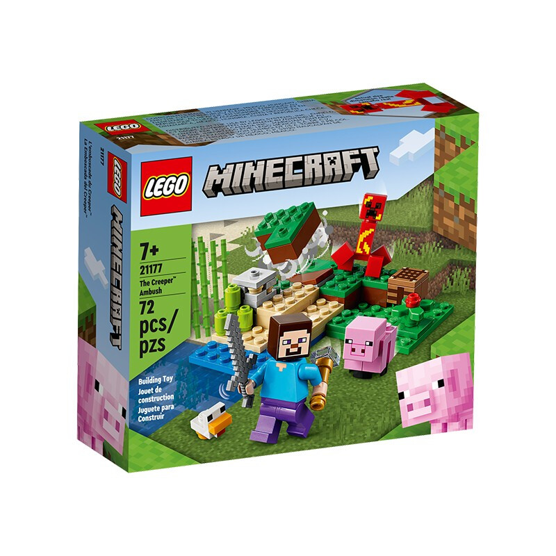 LEGO 乐高 Minecraft我的世界系列 21177 爬行者伏击 54.47元（需买3件，需用券）